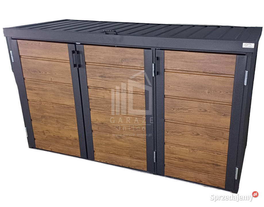 wiata śmietnikowa obudowa kubłów 275x80x120