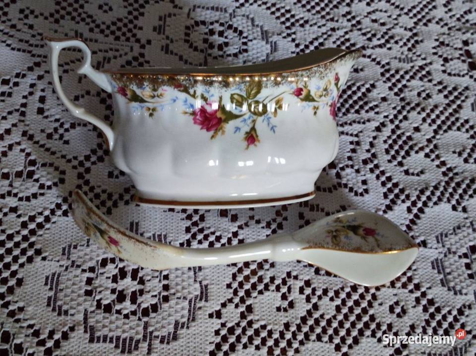porcelanowa Sosjerka z łyżką Iwona Złota Róża Kielce sprzedam