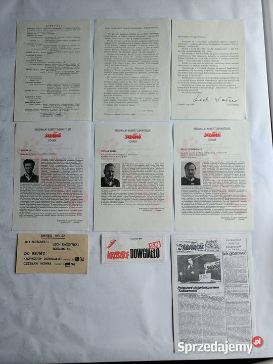 NSZZ Solidarność Wybory czerwiec 1989r kandydaci Czasopisma pomorskie Gdynia