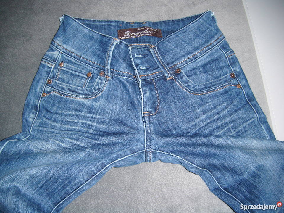 spodnie dromedar dżins rozmiar 27 biodrówki 2x36 niebieski Łapy