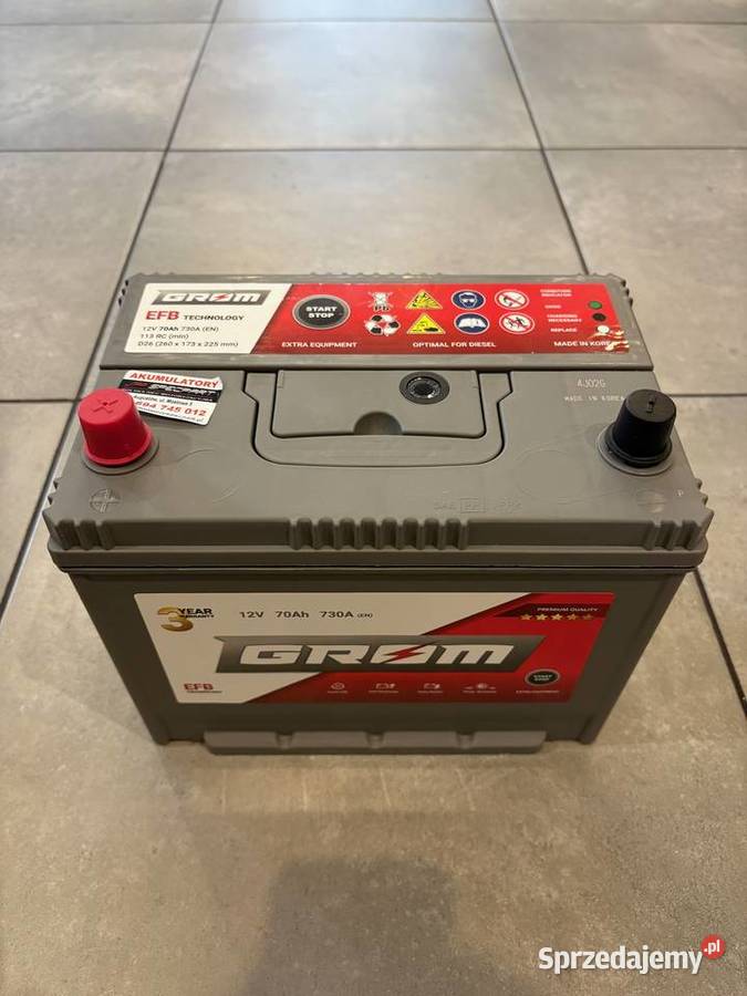 Akumulator Grom Efb StartStop 70Ah 730A Japan Akumulatory Augustów sprzedam