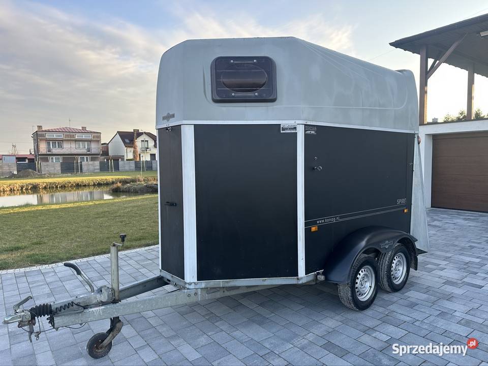 Przyczepa do przewozu 2 koni zwierząt dmc 1300 2 Mokra