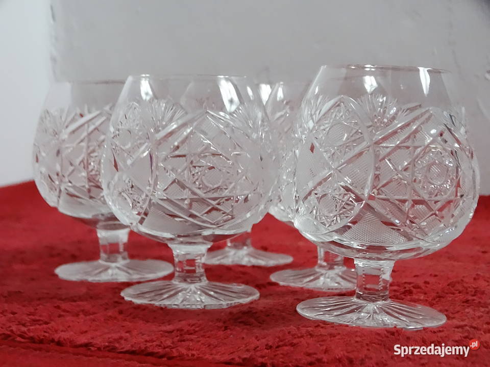 Kryształowe kieliszki do koniakubrandy Komplet Biłgoraj