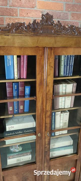 Piękna biblioteka witryna biedermeier antyk Łagów