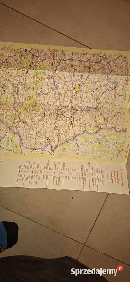 Mapa krajsamochodowa PRL 1989 niski nakład stan