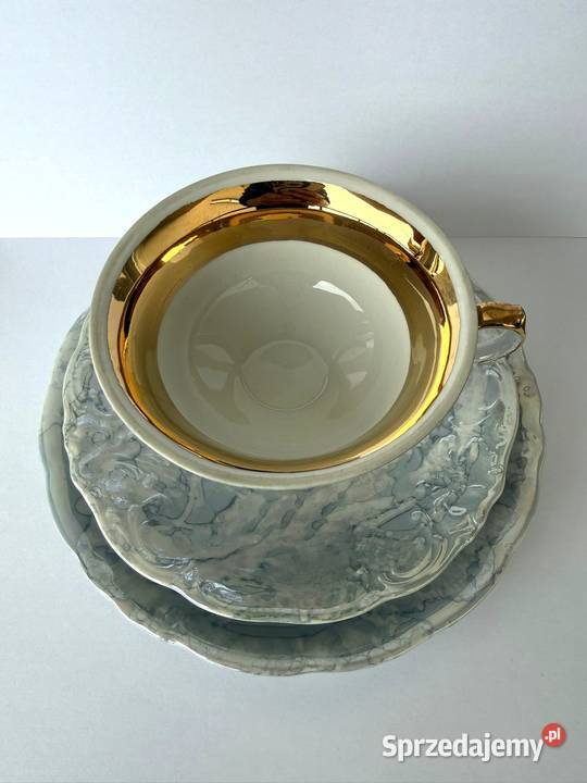 Zestaw śniadaniowy marmurek Wawel porcelana Porcelana i szkło