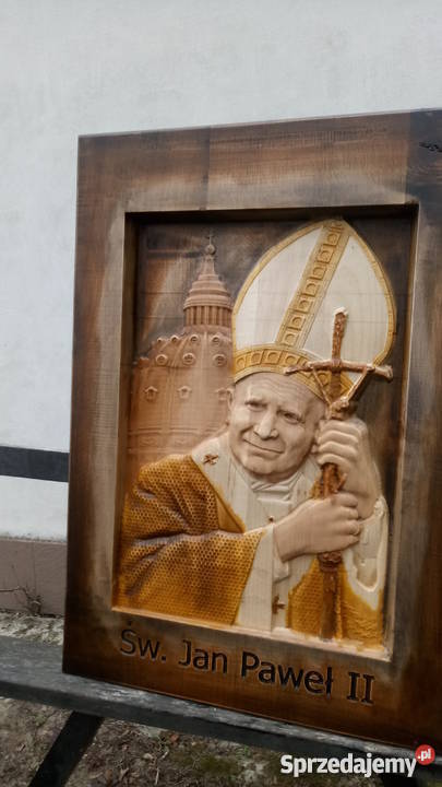 PapiezJan Pawel IIPlaskorzezbaDrewno Radymno sprzedam