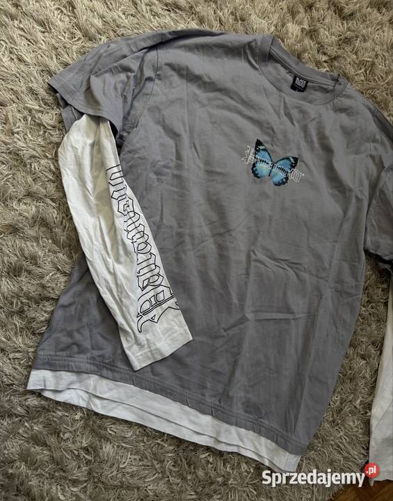 Szara koszulka butterfly layered tshirt 100 Bluzki i koszule Przemyśl sprzedam