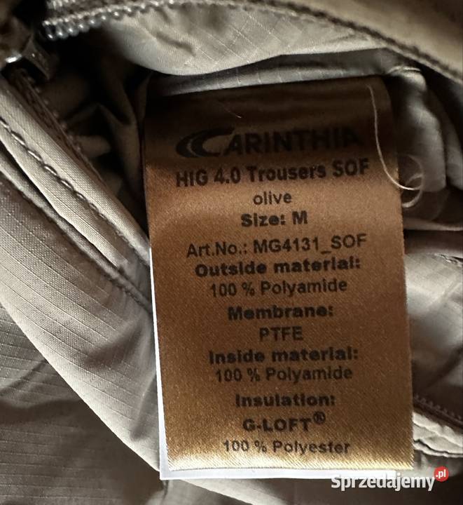 Spodnie Carinthia HIG 40 SOF Olive Przemyśl