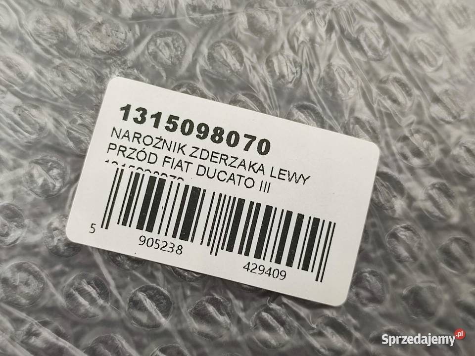 NAROŻNIK ZDERZAKA LEWY PRZÓD FIAT DUCATO 250 osobowe