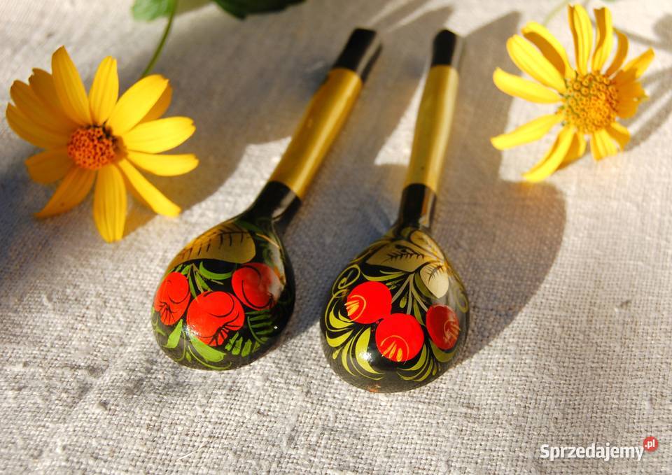 Chochłoma ręcznie malowane rosyjskie łyżki Lublin