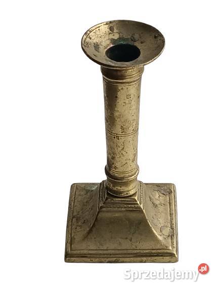 Stary mosiężny świecznik kolumnowy 155