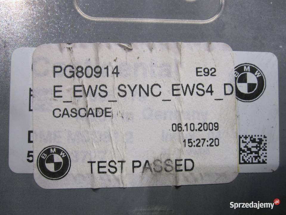 BMW E92 07r komputer sterownik silnika 7621178 osobowe