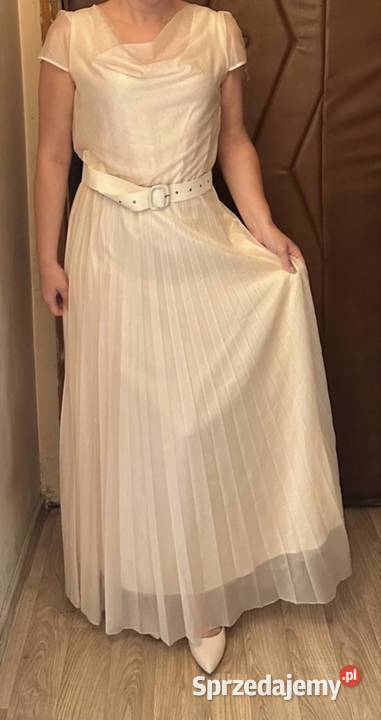 Piękna suknia ubrana raz do ślubu cywilnego Rozmiar 42(XL)