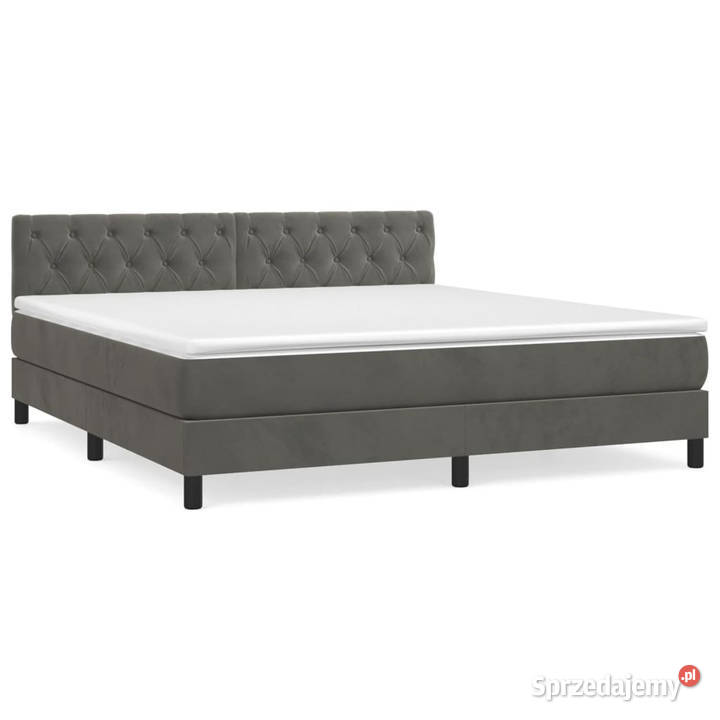 Łóżko kontynentalne z materacem ciemnoszare 88cm