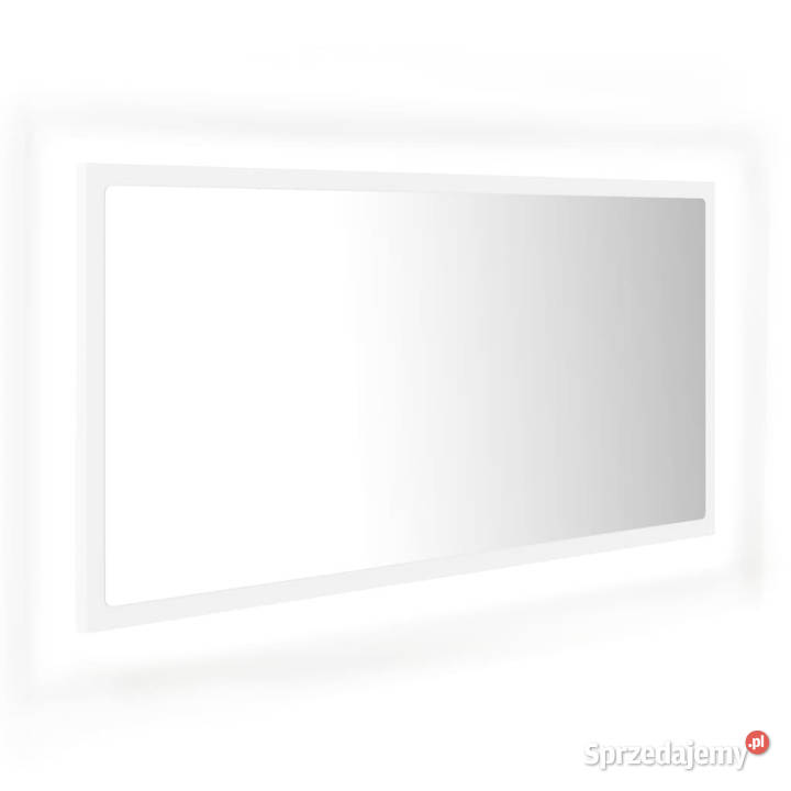 Lustro łazienkowe z LED białe 90x85x37 akryl Warszawa