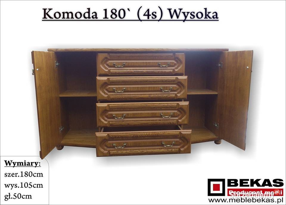 Stylowa Komoda 180 2D4S Dąb rustykalny Nowa Raty Piaseczno