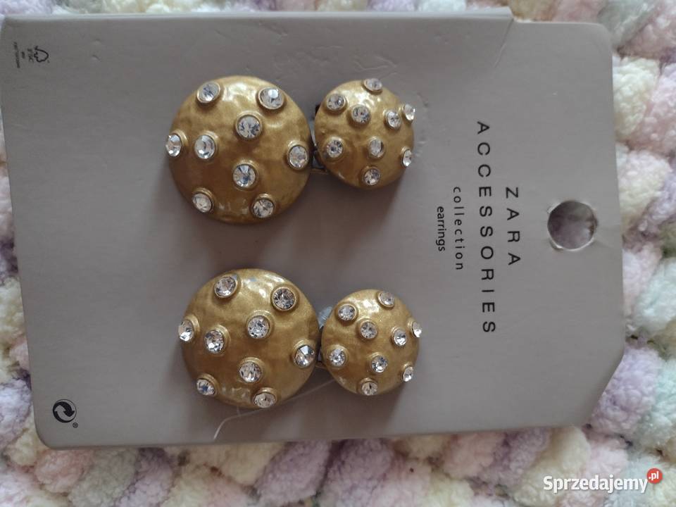 ZARA Bogato zdobione cyrkoniami Kolczyki Kraków sprzedam