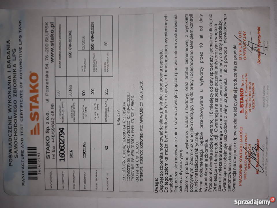 Sprzedam butle lpg Układ paliwowy