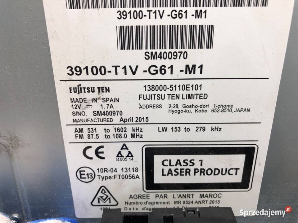 RADIO HONDA CRV IV 39100T1VG61M1 ODTWARZACZ podkarpackie