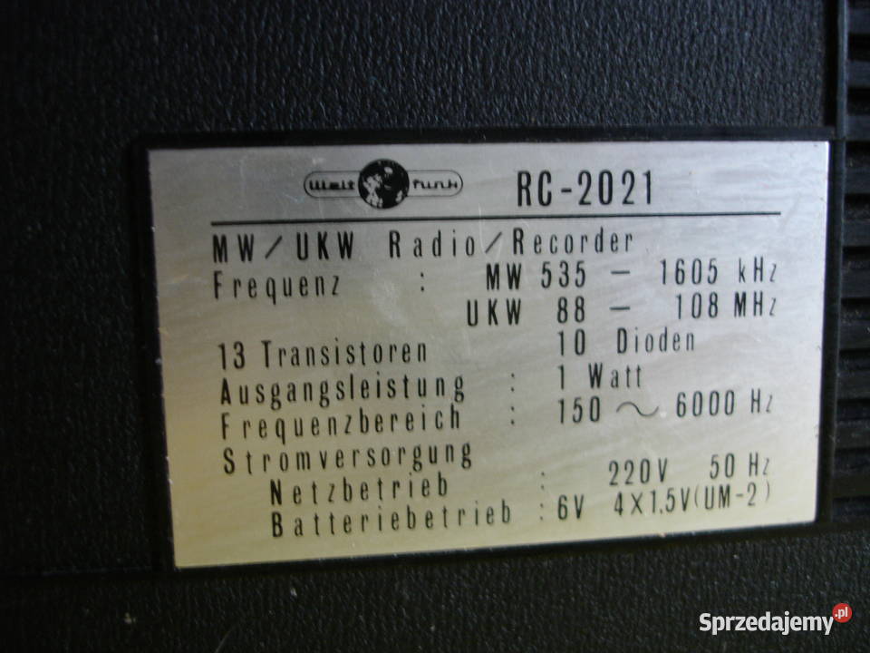 Radiomagnetofon WELTFUNK RC2021