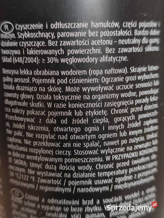 Zmywacz hamulcowy uniwersalny 750ml Legnica