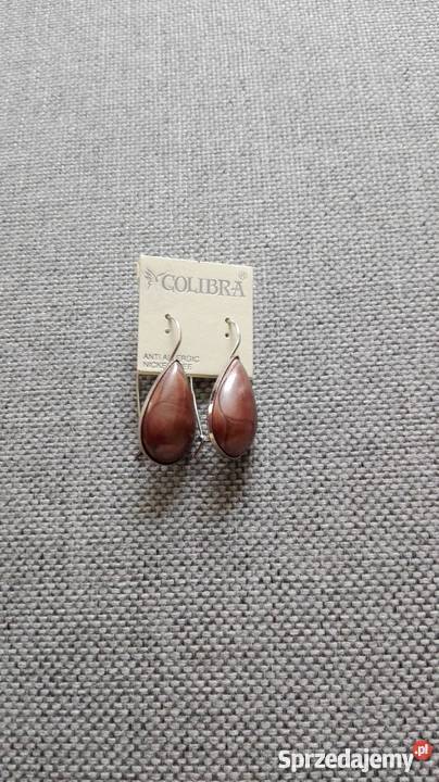 KOLCZYKI Z BRĄZOWĄ MASĄ PERŁOWĄ Łódź