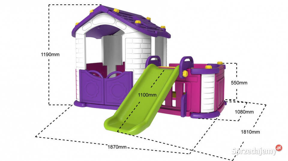 Domek ogrodowy dzieci ze zjeżdżalnią i ogródkiem Warszawa sprzedam
