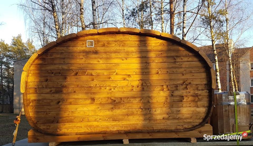 Sauna Owalna Ogrodowa Wyposażona Sauna Beczka Szczytno