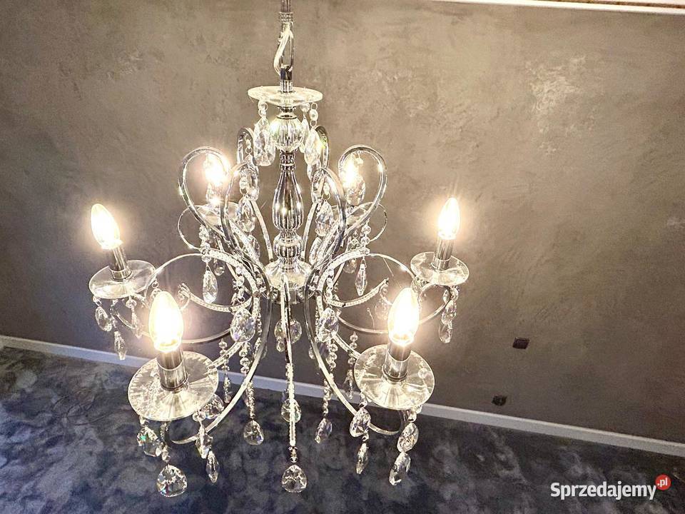 Żyrandol z kryształami górskimi lampa glamour Warszawa