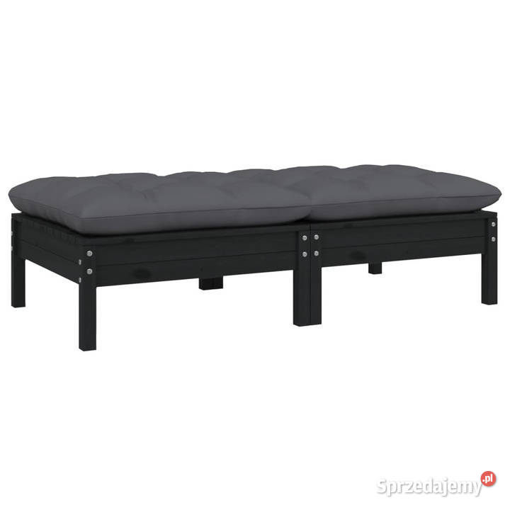 2osobowa sofa ogrodowa z poduszkami czarna Krzesła ogrodowe Warszawa