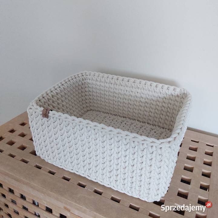 Koszyk ze sznurka kremowy 25 x 30 dolnośląskie Oborniki Śląskie