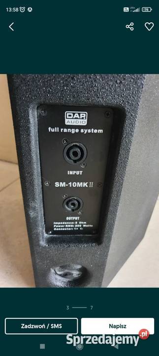 Kolumna estradowa odsłuchowa Dap Audio 200Watt