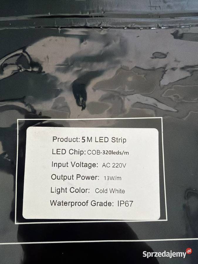 Taśma LED 5m 220V 320 LEDm 13Wm Zimna Biała IP67 dolnośląskie Głuchów Górny