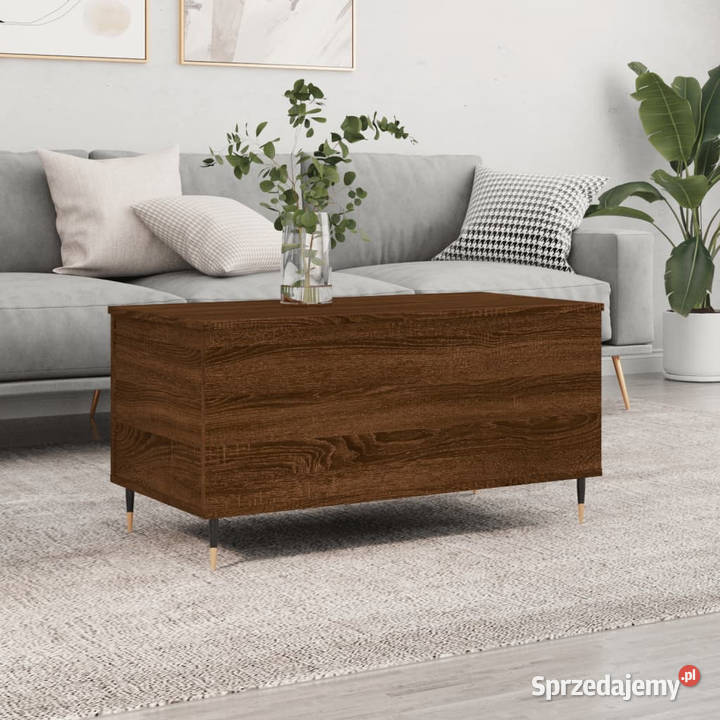 Stolik kawowy brązowy dąb 90x445x45 WM830971 Warszawa sprzedam