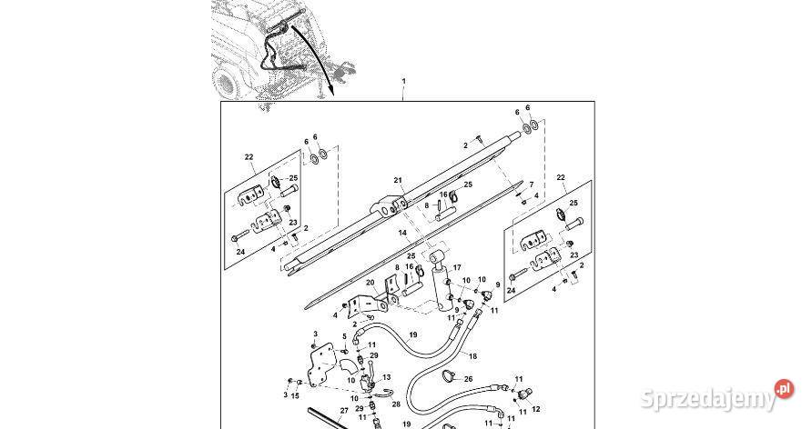 John Deere 960 Zgarniacz BCC10591 Pasy rolki Jastrzębniki