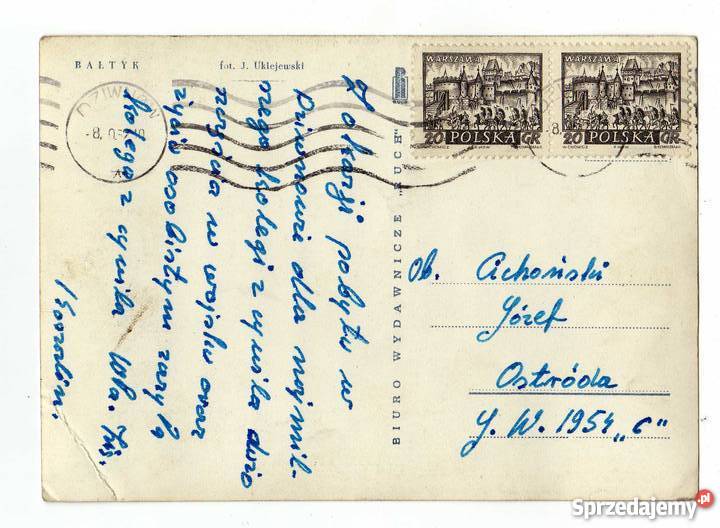 BAŁTYK POCZTÓWKA CZARNO BIAŁA Pocztówki i karty telefoniczne