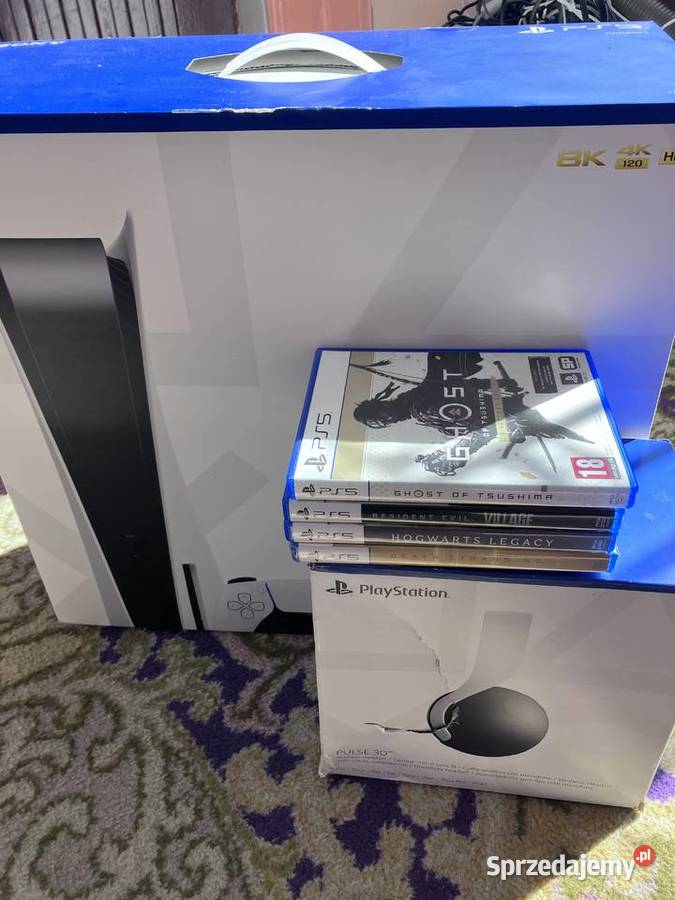 PlayStation 5 z dodatkowym dyskiem ssd 2 Tb 3+ Gry na konsole mazowieckie sprzedam