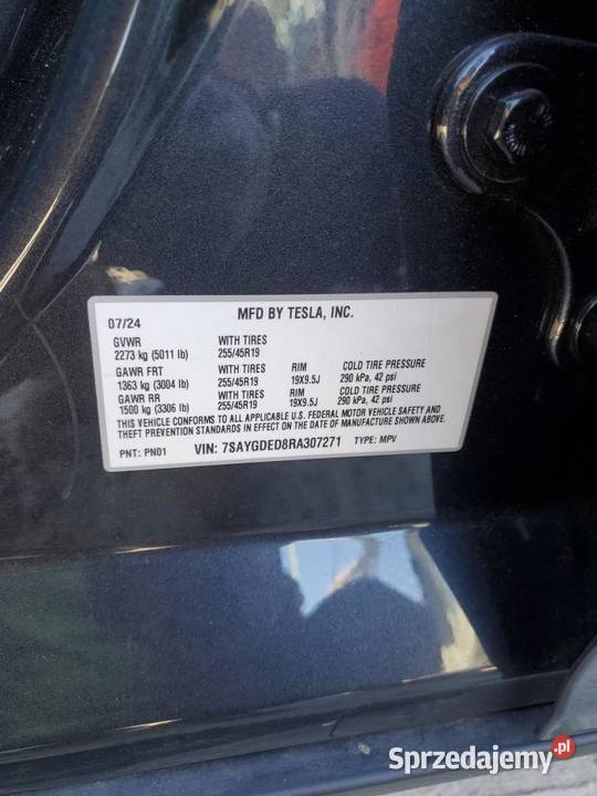 2024 TESLA MODEL Y śląskie Częstochowa sprzedam