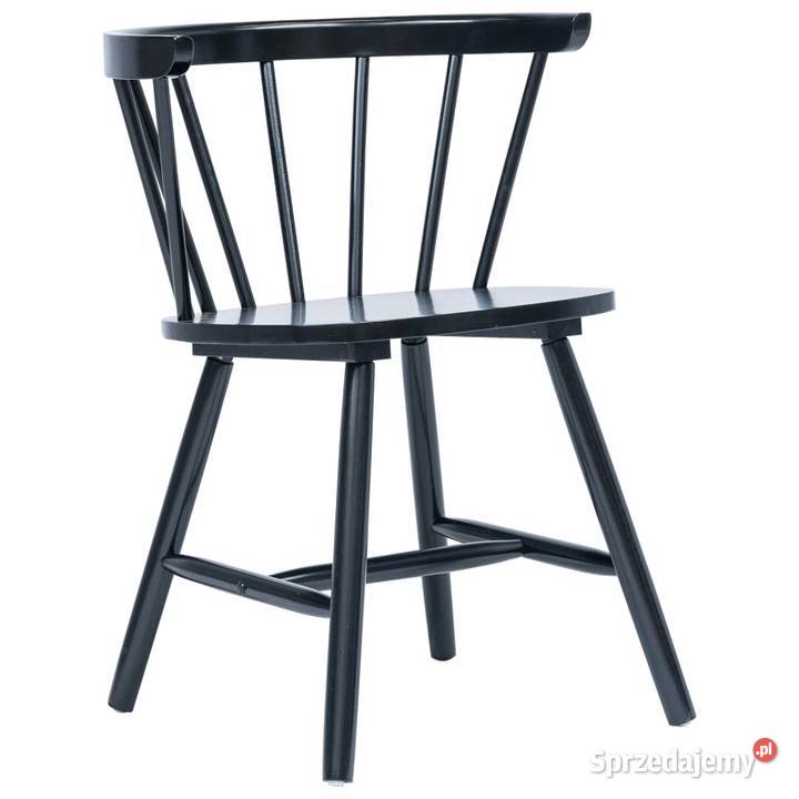 vidaXL Krzesła jadalniane, 6 szt., czarne, lite (277542)