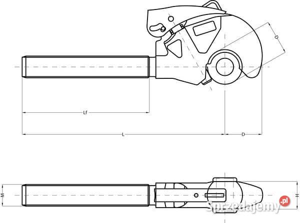Końcówka hakowa łącznika górnego M30 x 35 P 257 Kamionna