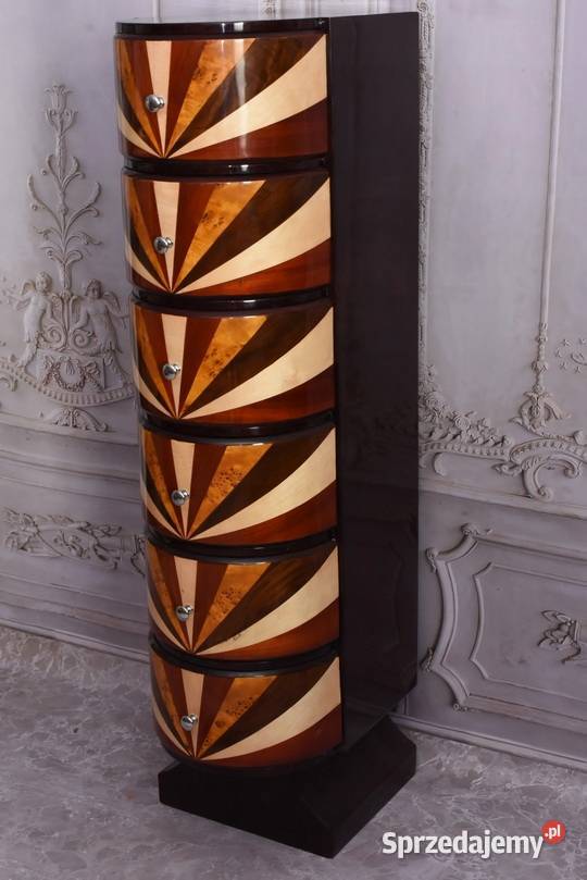 Drewniana Komoda Art Deco 6 Szuflad Regał Komody Kraków