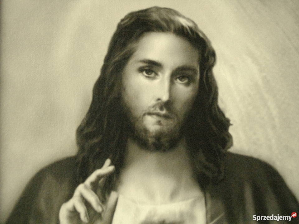 Obrazy Serce Jezusa i Serce Maryi sepia płótno