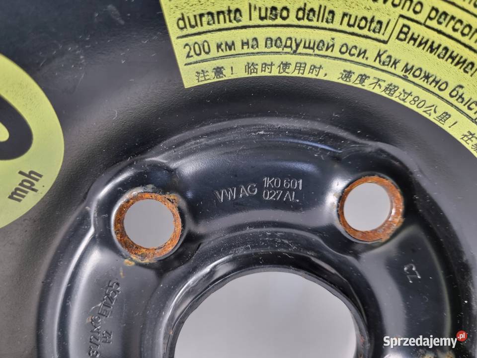 KOŁO DOJAZDOWE Audi Seat Vw Golf VI 12570 R16 lubelskie Chełm