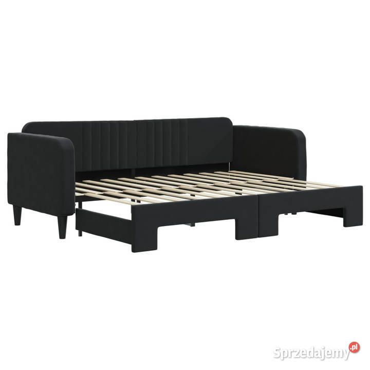 Sofa rozsuwana czarna aksamit 80x200 WM3197060