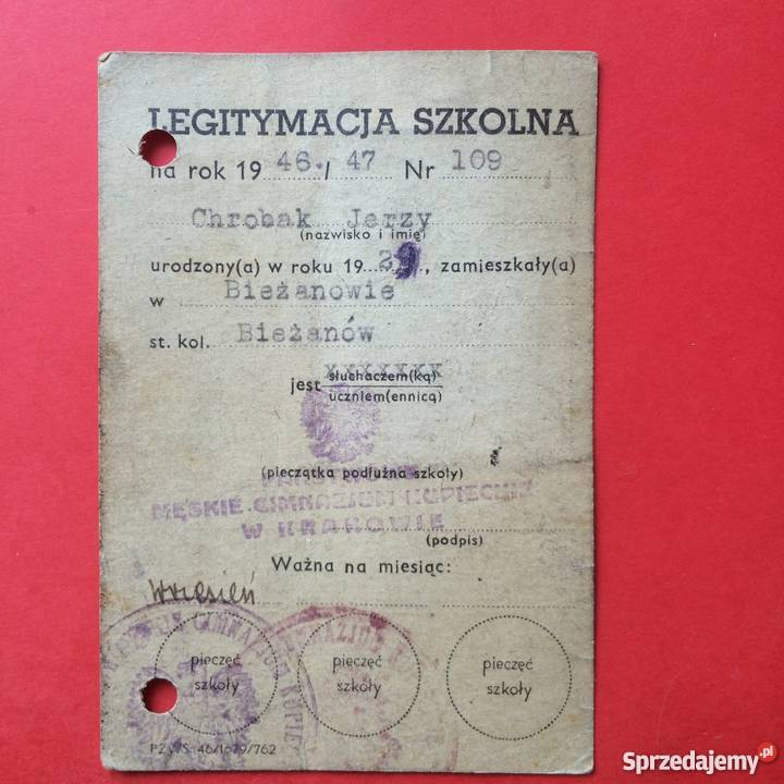 792 Męskie Gimnazjum Kupieckie w Krakowie Szczecin