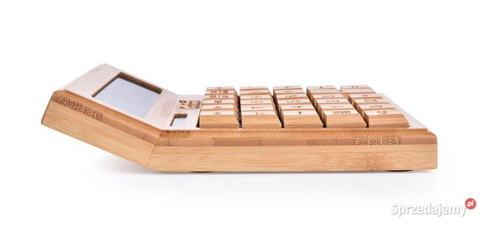 Wielofunkcyjny kalkulator bambusowy z dużym