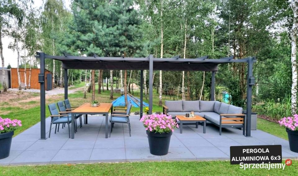Pergola Aluminiowa 6x3 z dachem składanym Altany i wiaty Danków
