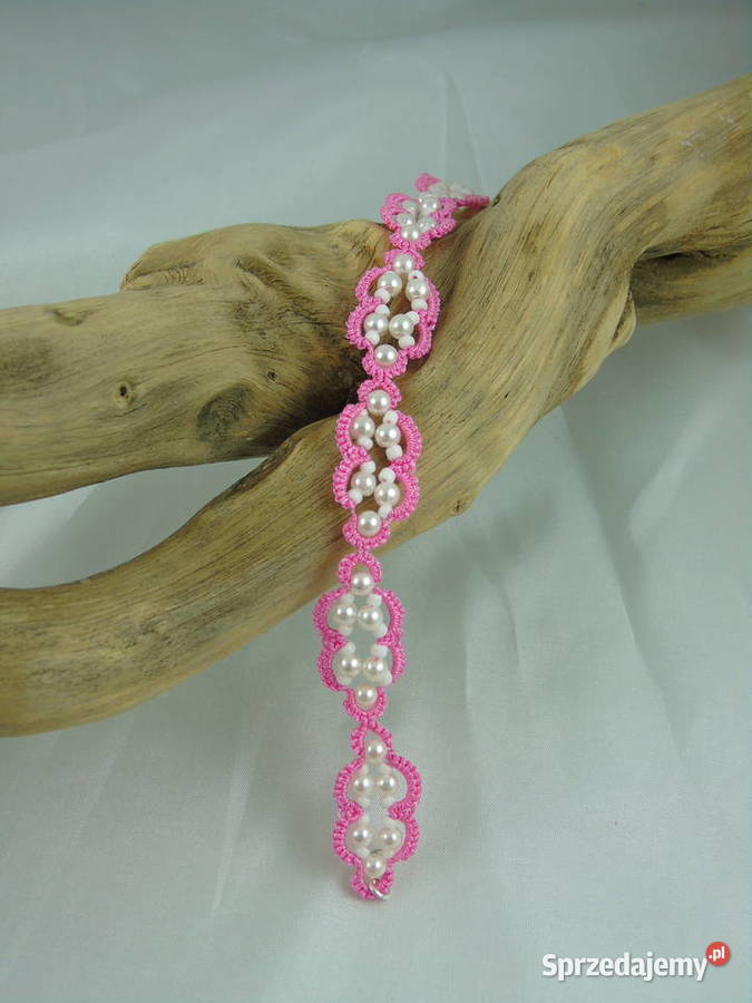 Bransoletka koronkowa Wiśniowa