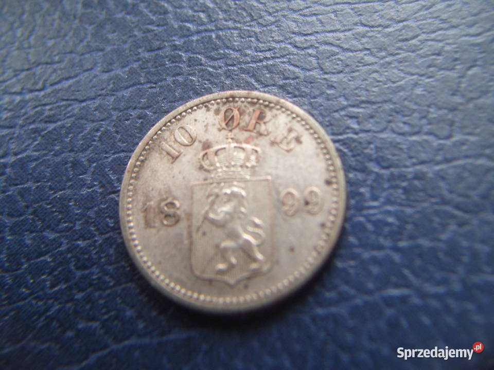 Stare monety 10 ore 1899 Norwegia srebro
